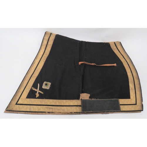 317 - Late 19th/Early 20th Century General's Horse Shabraque Saddle Cloth And Saddle Wallet Covers
black m... 