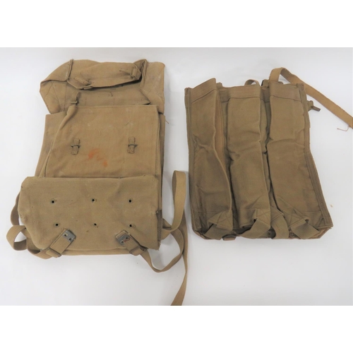 344 - Two Various WW2 Special Transport Packs
consisting webbing, four division, open top, mortar shell tr... 