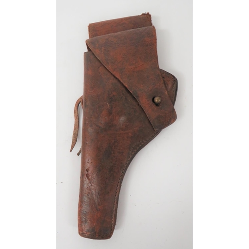 350 - 1918 Dated American Colt Revolver Holster
brown leather, open top holster.  The front stamped 