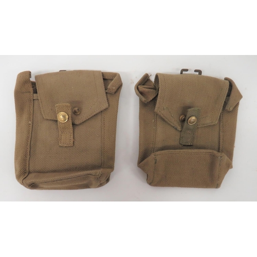 354 - Two Rare Thompson Magazine Pouches
small, rectangular, webbing pouches to hold 5 x 20 round Thompson... 