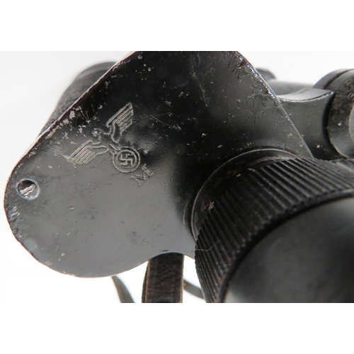 386 - WW2 Third Reich Kriegsmarine 7 x 50 Binoculars
black crinkle body.  Black, repainted frame. &nb... 