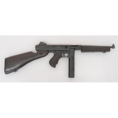 433 - Deactivated American MIAI Thompson Sub Machine Gun
.45 ACP, 11 inch blackened body.  Front blade sig... 