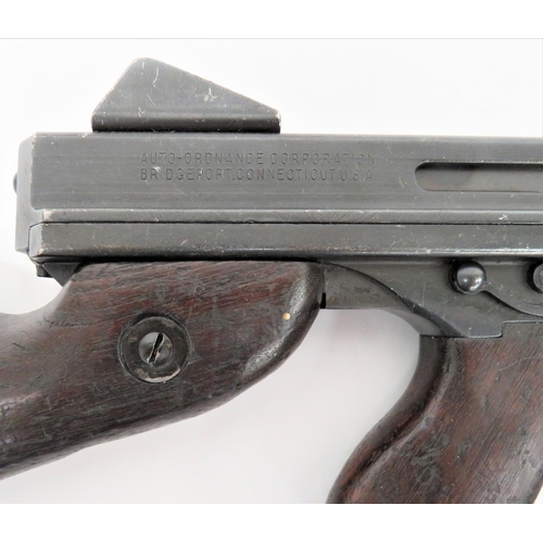 433 - Deactivated American MIAI Thompson Sub Machine Gun
.45 ACP, 11 inch blackened body.  Front blade sig... 