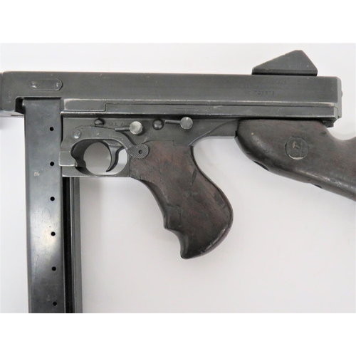 433 - Deactivated American MIAI Thompson Sub Machine Gun
.45 ACP, 11 inch blackened body.  Front blade sig... 