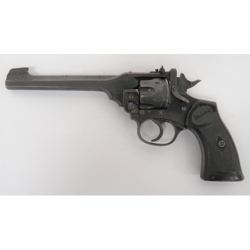 436 - Deactivated Webley MKIV Target Revolver
.22, 6 inch, blued barrel with blade front sight.  Six ... 