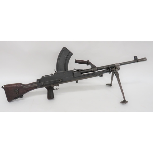 438 - Deactivated MKII Bren Light Machine Gun
.303, 24 inch barrel with front flash hider and side mounted... 