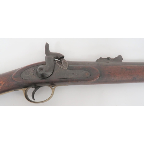 445 - 1853 First Pattern Enfield Contract Three Band Percussion Rifle
.577, 39 inch barrel.  Front bl... 