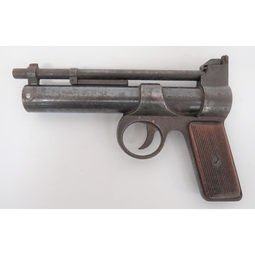 457 - Early Model Webley Junior Air Pistol
.177, 6 1/2 inch barrel.  Lift up barrel cocking.  Fr... 