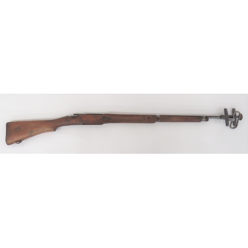 465 - P14 Rifle Stock
full stock woodwork.  Steel butt plate, sling swivel, left side long range disk.  Bu... 