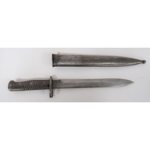 479 - Imperial German M88/98 Ersatz Bayonet
9 1/2 inch, single edged blade with sharpened back edge point.... 