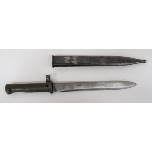 486 - Imperial German M88/98 Ersatz Bayonet
9 3/4 inch, single edged, plain blade.  Stepped, three qu... 