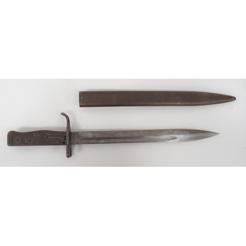 487 - Imperial German M88/98 Pressed Hilt Ersatz Bayonet
12 1/2 inch, single edged blade with sharpened ba... 