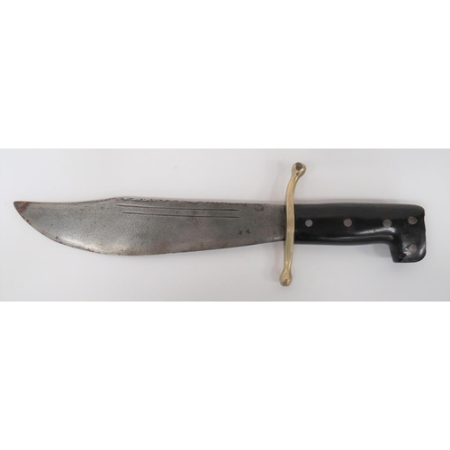 501 - American V44 Legitimus Survival Bowie Knife9 1/4 inch single edged clipped point blade . Two narrow ... 