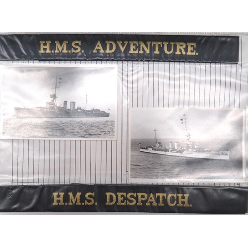 76 - 40 x Post War Cap Tallies With Illustrations Of The Ships
including HMS Wallace ... HMS Good Hope ..... 