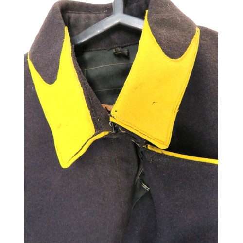 257 - Continental Lancer's Plastron Front Tunic
dark blue plastron front with yellow piping.  Stand and fa... 