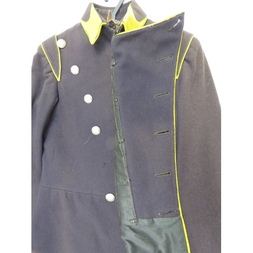 257 - Continental Lancer's Plastron Front Tunic
dark blue plastron front with yellow piping.  Stand and fa... 