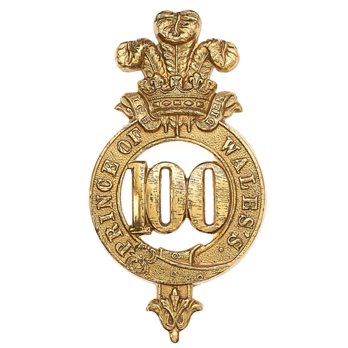 102 - Irish. 100th (Prince of Wales's Royal Canadian)  Regiment of Foot glengarry cap badge circa 1874-188... 