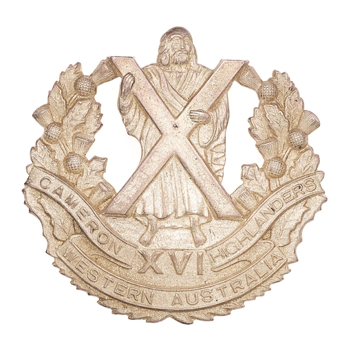 107 - 16th Bn. (Cameron Highlanders) Royal Western Australia Regiment glengarry cap badge c1930-42.  Good ... 