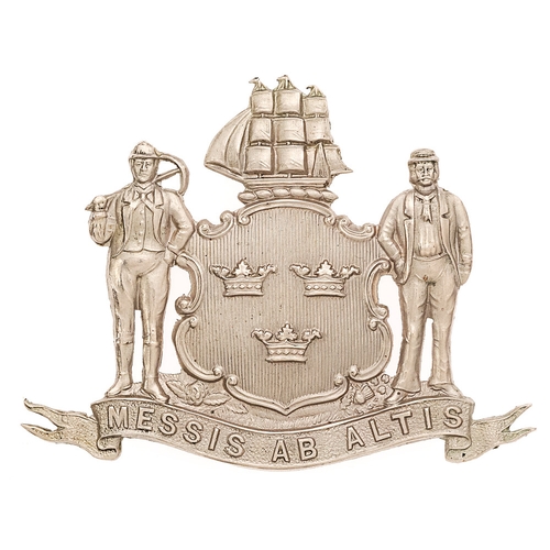 175 - Tynemouth Borough Police pre 1935 kepi / cap badge.
  Good scarce die-stamped white metal Arms of Ty... 