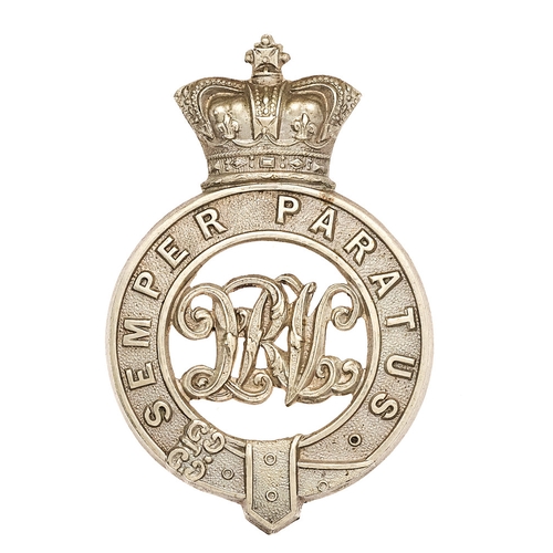 212 - South Africa. Queenstown Rifle Volunteers Victorian cap badge.  Good scarce die-stamped white metal ... 