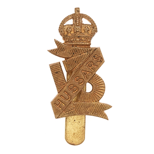 293 - 13th Hussars Field Service cap badge circa 1901-22.  Good scarce die-stamped brass crowned Z shaped ... 