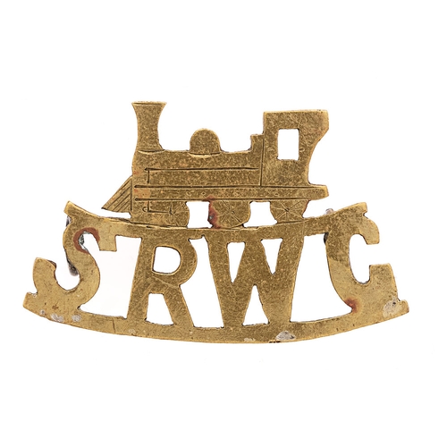 318 - South Africa. Salt River Works Guard Boer War sheet brass slouch hat badge.  Good scarce railway eng... 