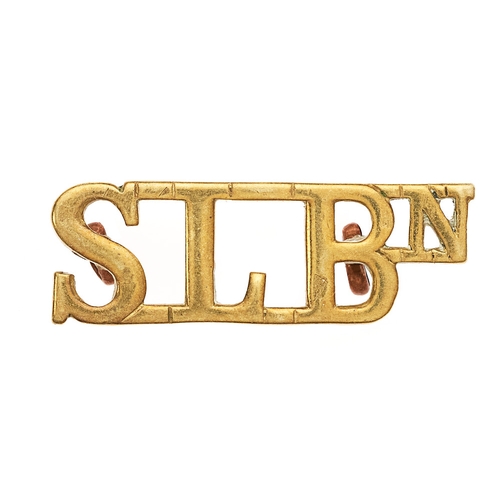 336 - SLBn Sierra Leone Battalion West African Frontier Force pre 1928 shoulder title.  Good scarce Britis... 