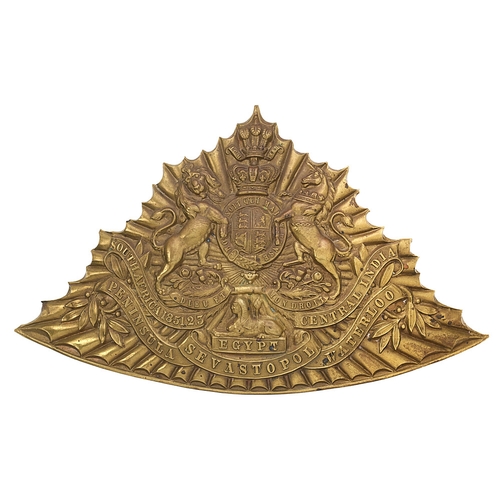 384 - 12th (Prince of Wales's Royal) Lancers Victorian lance cap plate circa 1882-1905.  A good scarce die... 