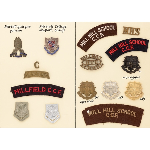 415 - Merevale College Newport, Merstham, Millfield and Mill Hill School  OTC and CCF 15 items of insignia... 