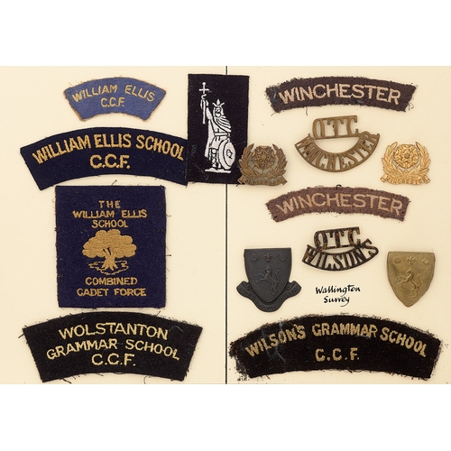 417 - William Ellis School, Winchester College and Wilson's Grammar School OTC and CCF 14 items of insigni... 