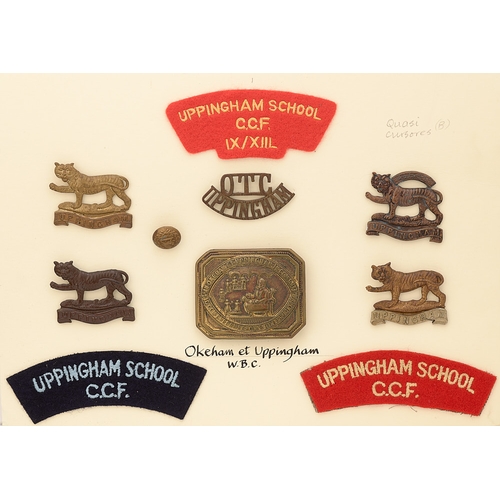 427 - Uppingham School OTC and CCF 10 items of insignia. Good assortment of badges, button, buckle and sho... 