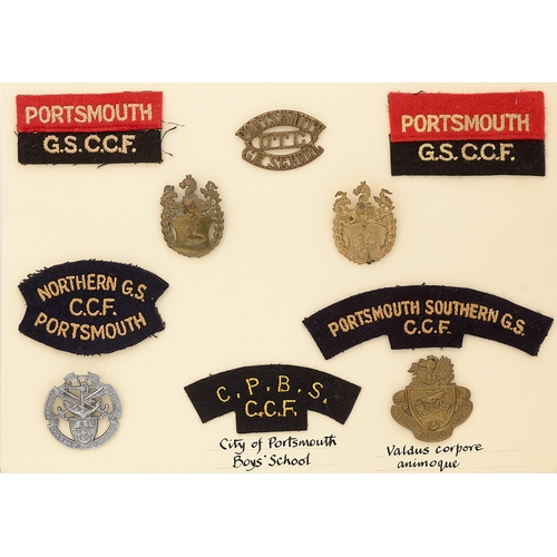 430 - Portsmouth Grammar Schools, City of Portsmouth Boys' School OTC, and CCF 10 items of insignia.  Good... 