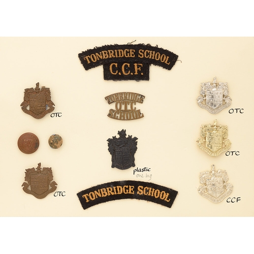 436 - Tonbridge School OTC and CCF 11 items of insignia.  Good assortment of badges, buttons and shoulder ... 