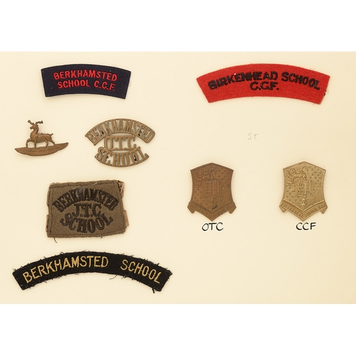 437 - Berkhamstead and Birkenhead Schools OTC, JTC  and CCF 8 items of insignia.  Good assortment of badge... 