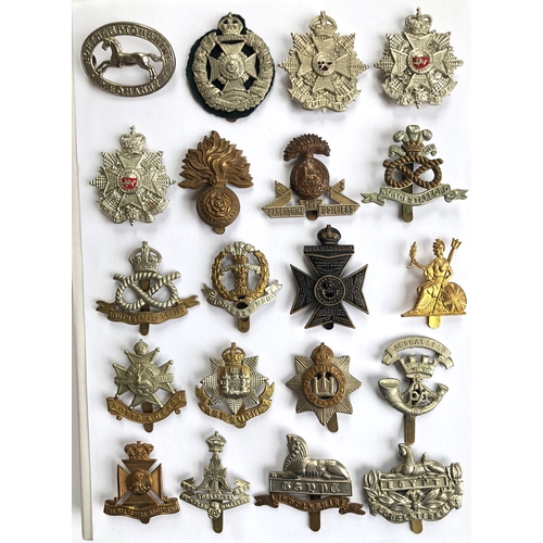 446 - 20 various cap badges. Northamptonshire Yeomanry ... Rifle Brigade... Border ... 2 x Border (post 19... 