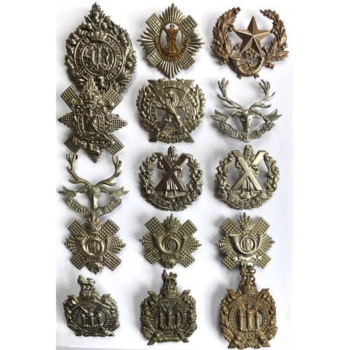 447 - 15 Scottish glengarry cap badges.  Argyll & Sutherland ... Royal Scots ... Cameronians ... Black Wat... 