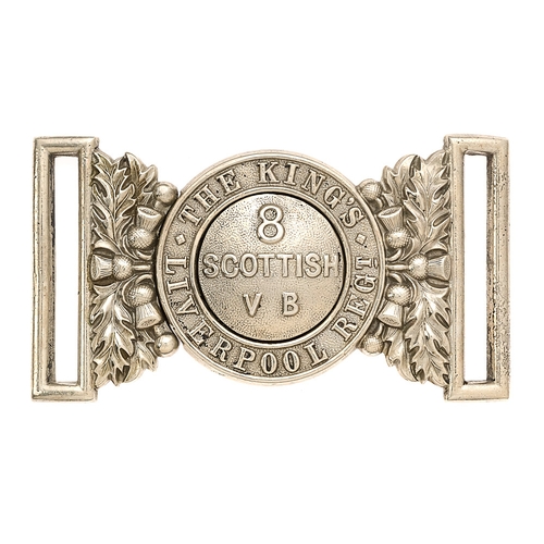 61 - 8th (Scottish) VB. The King's (Liverpool Regiment)  waist belt clasp circa 1900-08.  Good scarce nic... 