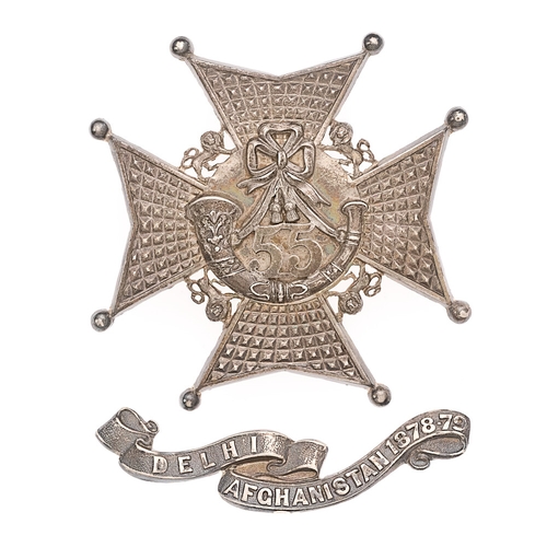 84 - Indian Army. 55th Coke's Rifles Officer's pouch badge circa 1903-22.  A good British made two piece ... 