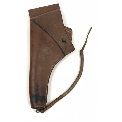 101 - WW1 US. 1917 Leather Colt Revolver Holster  A good brown leather example embossed US and with clear ... 