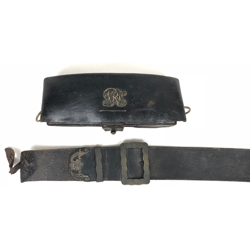 110 - Northumberland Rifle Volunteers Victorian Cartridge Pouch & Belt circa 1860-80. A scarce early e... 