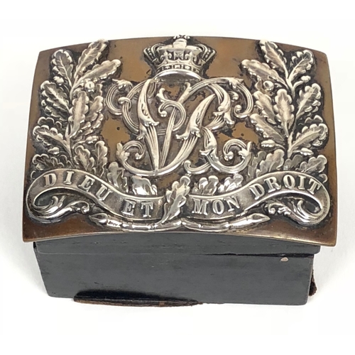 112 - Victorian Heavy Cavalry Trinket / Stamp Box.  This wood box is mounted to the lid with a Victorian H... 