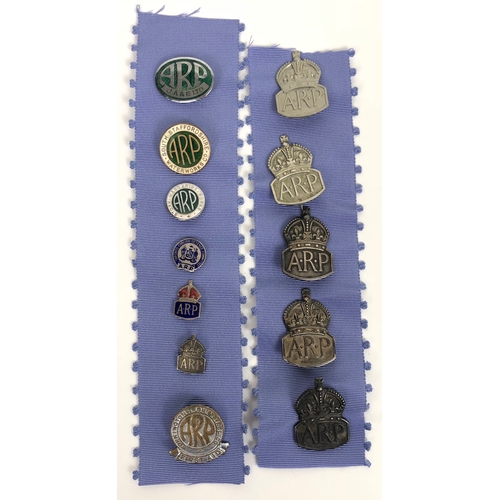 116 - 12 WW2 Home Front ARP Lapel Badges.  Including: South Staffordshire Waterworks Ltd ARP. ... Stoke Ma... 