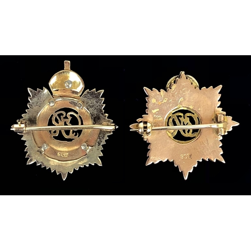 146 - 2 Royal Army Service Corps gold Regimental Sweetheart Brooches. Two examples depicting the Regimenta... 