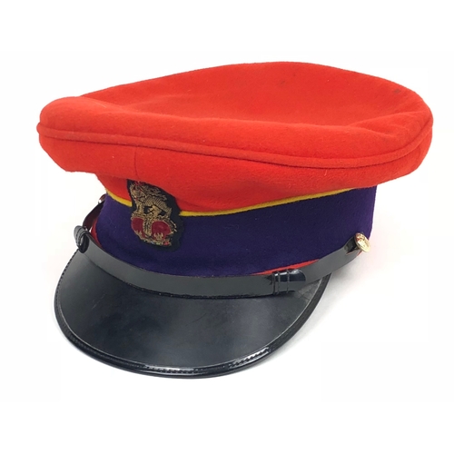 188 - Berkshire and Westminster Dragoons Officer's Cap.  A full dress example of scarlet cloth, with bulli... 