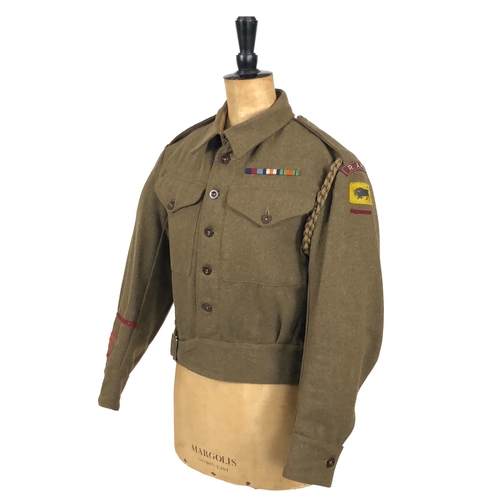 206 - WW2 RAMC 11th Armoured Division Battledress Blouse and Cap. Uniform  A rare as worn example of the 1... 