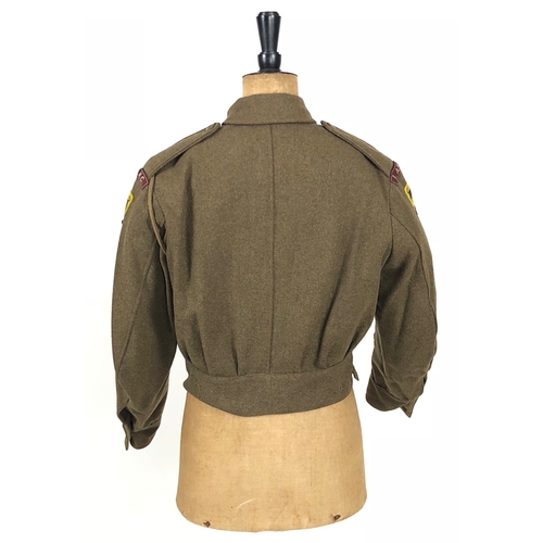 206 - WW2 RAMC 11th Armoured Division Battledress Blouse and Cap. Uniform  A rare as worn example of the 1... 