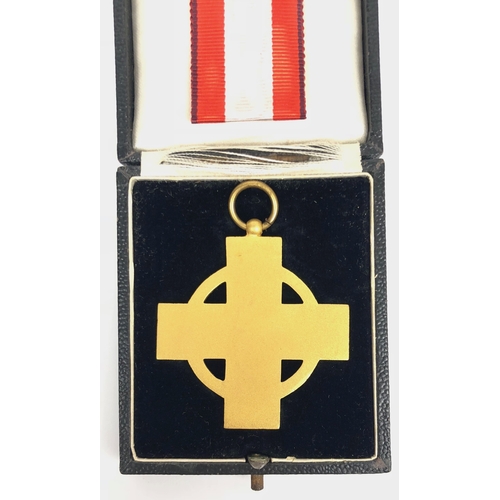 225 - German Third Reich cased Fire Brigade Decoration 2nd Class.  A good die-cast example. The arms in wh... 