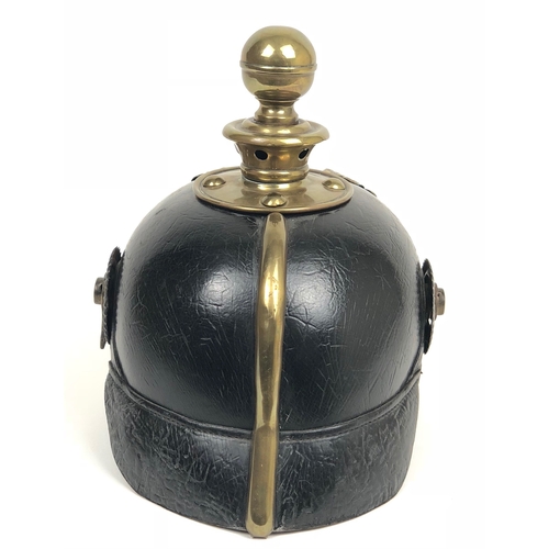 331 - Imperial German Prussian Artillery WW1 1915 dated Pickelhaube.  A good example, with brass fittings ... 