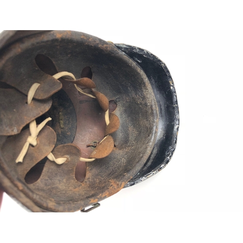 331 - Imperial German Prussian Artillery WW1 1915 dated Pickelhaube.  A good example, with brass fittings ... 