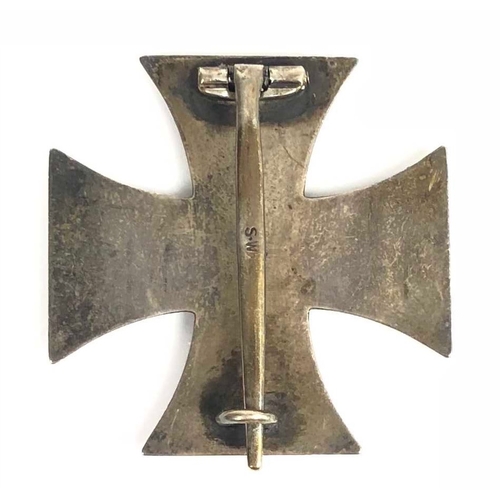 349 - German Imperial 1914 Iron Cross 1st Class by Sy & Wagner, Berlin.  Good example with silvered frame ... 